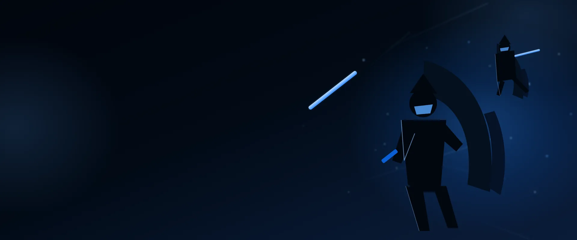 Abstract dark navy dan cahaya biru elektrik — latar hero BANGMX STORE
